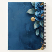 Dark Blue Peony Gold Notizblock (Rückseite)