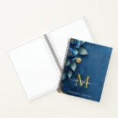 Dark Blue Peony Gold Notizblock (Innenseite)