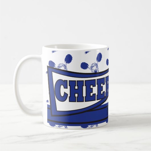 Dark Blue Personalize Cheerleader Tasse (Links)