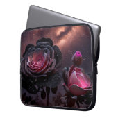 DARK BLUE & PINK ANTIQUE ROSE LAPTOPSCHUTZHÜLLE (Vorderseite Links)