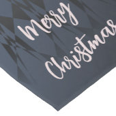 Dark Blue Pink Shimmering Mandala Kurzer Tischläufer (Ecke)