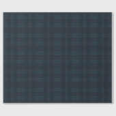 Dark Blue Plaid Holiday Christmas Pattern Geschenkpapier (Flach)