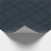 Dark Blue Plaid Holiday Christmas Pattern Geschenkpapier (Ecke)