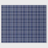 Dark Blue Plaid Tartan Wrapping Paper Geschenkpapier (Flach)