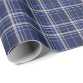 Dark Blue Plaid Tartan Wrapping Paper Geschenkpapier (Rolleneckpunkt)