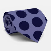 Dark Blue Polka Dots Krawatte (Gerollt)