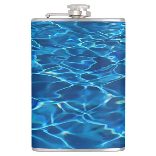 Dark Blue Pool Water Flachmann (Vorderseite)