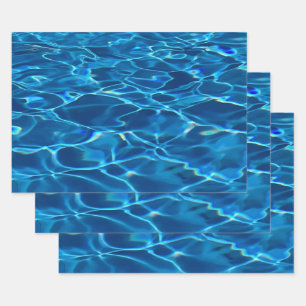 Dark Blue Pool Water Geschenkpapier Set