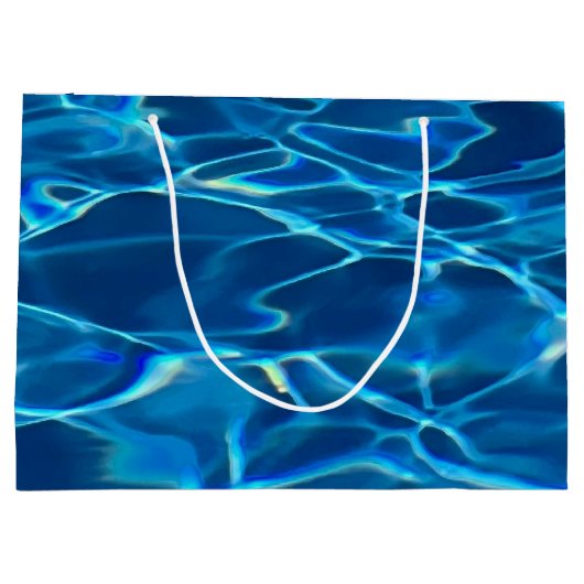 Dark Blue Pool Water Große Geschenktüte (Rückseite)