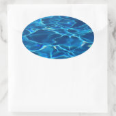 Dark Blue Pool Water Ovaler Aufkleber (Tasche)