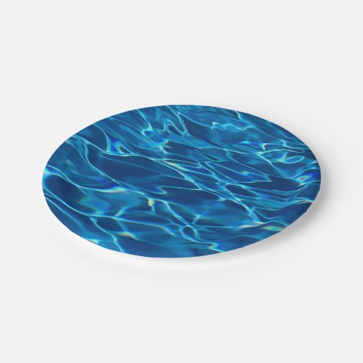 Dark Blue Pool Water Pappteller (Schrägansicht)