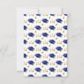 Dark Blue Princess Floral Quinceañera RSVP Karte (Rückseite)