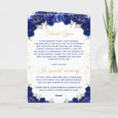 Dark Blue Princess Floral Quinceñera Programm (Rückseite)