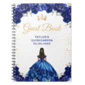 Dark Blue Princess Quinceañera Gästebuch Notizblock (Vorderseite)