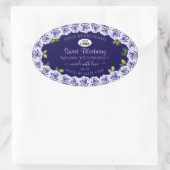 Dark Blue Product Packaging Labels Rose Frame Logo Ovaler Aufkleber (Tasche)