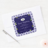 Dark Blue Product Packaging Labels Rose Frame Logo Quadratischer Aufkleber (Umschlag)
