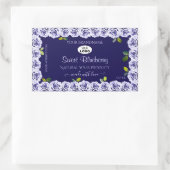 Dark Blue Product Packaging Labels Rose Frame Logo Rechteckiger Aufkleber (Tasche)