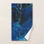Dark blue psychedelic liquid badhandtuch set (Handtuch)