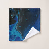 Dark blue psychedelic liquid badhandtuch set (Waschlappen)