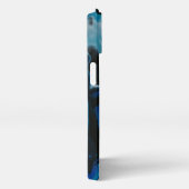 Dark blue psychedelic liquid iPhone hülle (Rechte Seite)