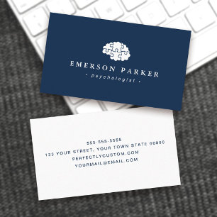 Dark Blue Psychiater Visitenkarte