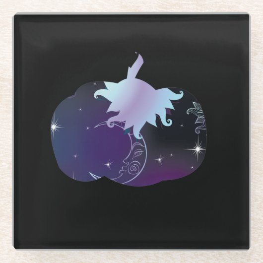 Dark Blue Pumpkin Glasuntersetzer (Vorderseite)