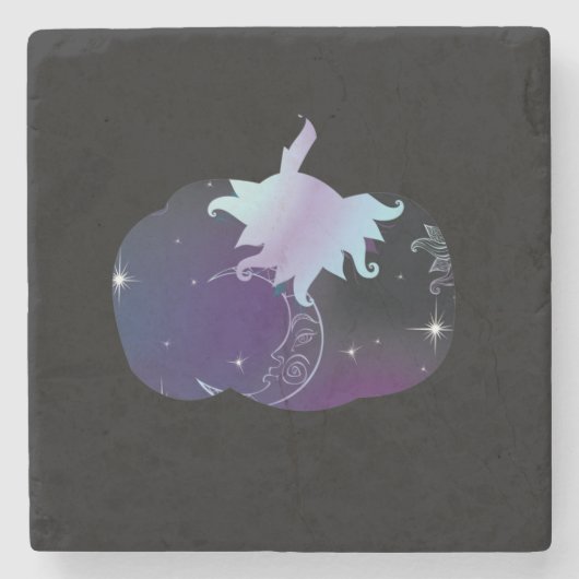 Dark Blue Pumpkin Steinuntersetzer (Vorderseite)