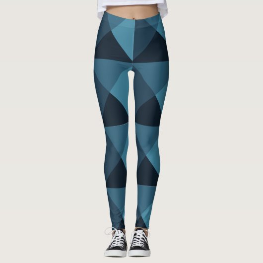 Dark Blue Pyramids Leggings (Vorderseite)