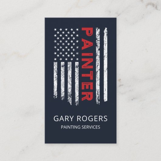 Dark Blue QR Code Painting Services Visitenkarte (Vorderseite)