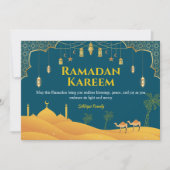 Dark Blue Ramadan Mubarak Grußkarte Feiertagskarte (Vorderseite)