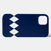 Dark Blue Raute Muster iPhone Case (Rückseite (Horizontal))