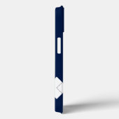 Dark Blue Raute Muster iPhone Case (Rückseite / Rechts)