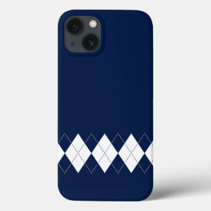 Dark Blue Raute Pattern iPhone Case