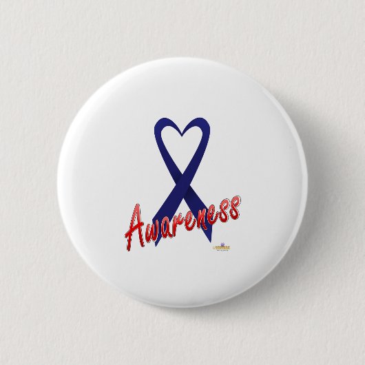 Dark Blue Ribbon Awareness Design Button (Vorderseite)