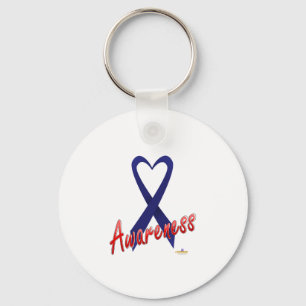 Dark Blue Ribbon Awareness Design Schlüsselanhänger
