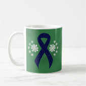 Dark Blue Ribbon Chalkboard Kaffeetasse (Links)