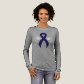 Dark Blue Ribbon Chalkboard Tri-Blend Shirt (Volle Vorderseite)