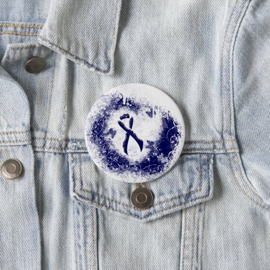 Dark Blue Ribbon Grunge Herz Button (Beispiel)