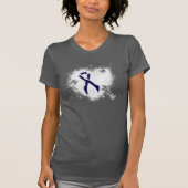 Dark Blue Ribbon Grunge Herz T-Shirt (Vorderseite)