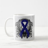 Dark Blue Ribbon mit Flügeln Kaffeetasse (Links)