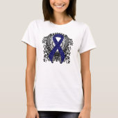 Dark Blue Ribbon mit Flügeln T-Shirt (Vorderseite)