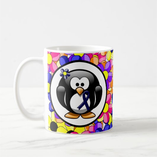 Dark Blue Ribbon Penguin Kaffeetasse (Links)