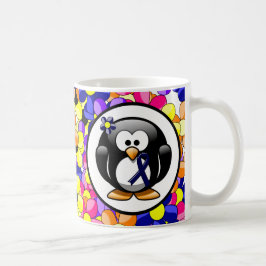 Dark Blue Ribbon Penguin Kaffeetasse
