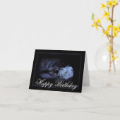 Dark Blue Rose Gothic Hübsch Happy Birthday Card Karte (Gelbe Blume)