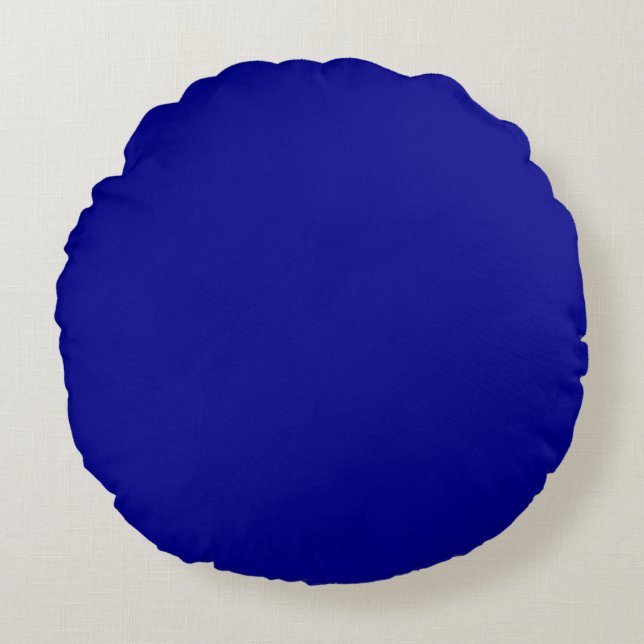 Dark Blue Round Pillow Rundes Kissen (Vorderseite)