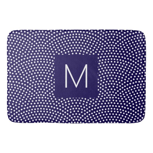 Dark Blue Same Komon (Haihaut) Mit Monogramm Badematte (Vorderseite)