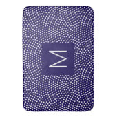 Dark Blue Same Komon (Haihaut) Mit Monogramm Badematte (Vorderseite Vertikal)