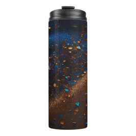 Dark Blue Sandy Brown Glitzer Thermal Tumbler 12oz Thermosbecher