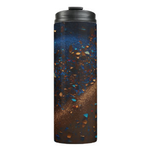 Dark Blue Sandy Brown Glitzer Thermal Tumbler 12oz Thermosbecher