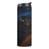 Dark Blue Sandy Brown Glitzer Thermal Tumbler 12oz Thermosbecher (Nach links gedreht)